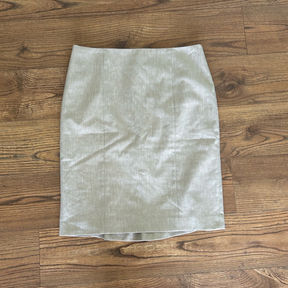 Ann Taylor tan linen blend pencil skirt small - Picture 2 of 7